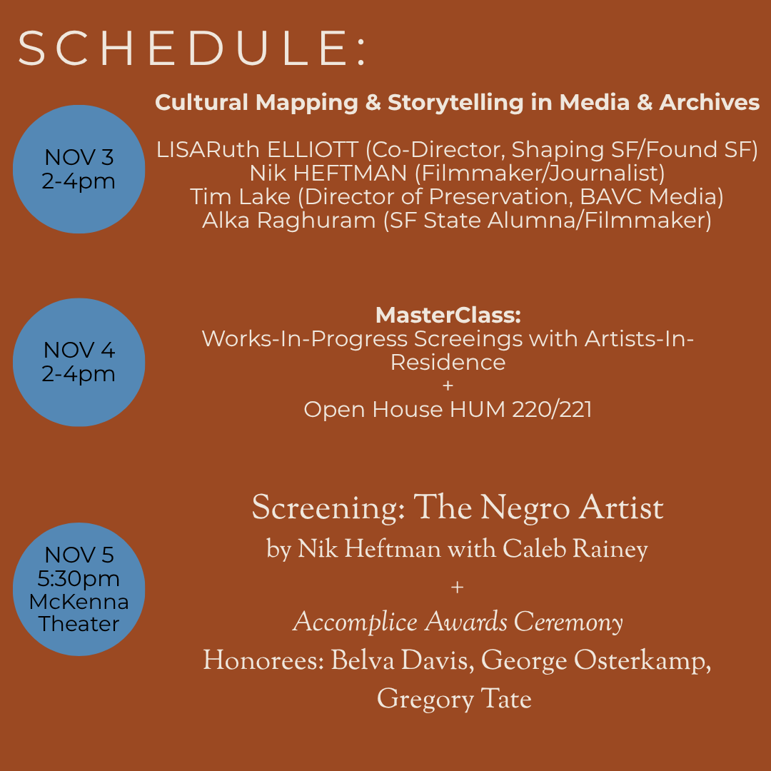 Schedule of events with dates and times and venues